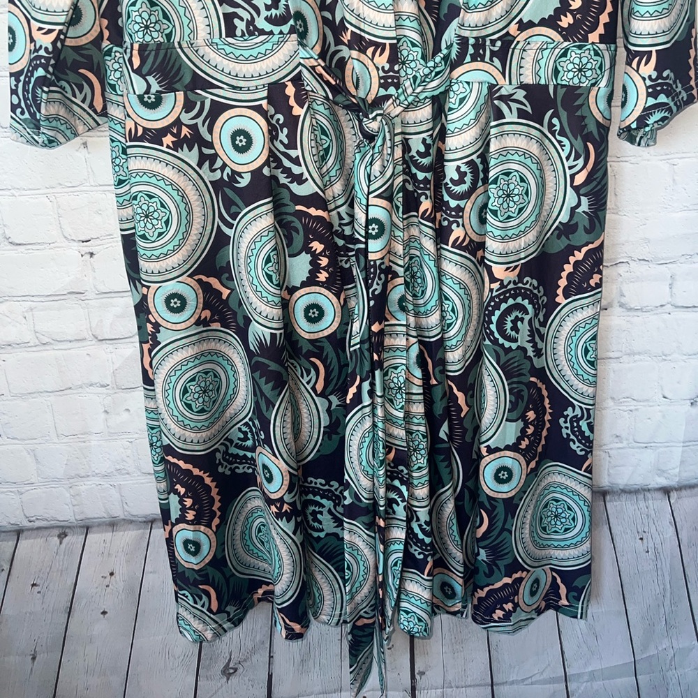 BRAND NWT Reborn New York Green, Black & Pink long dress size 2X - Picture 6 of 13